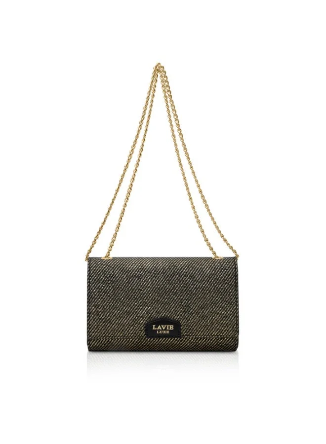 لافي حقيبة نسائية فاخرة لامعة لورين بحمالة كتف أسود